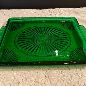 Vintage avon emerald green accent tray